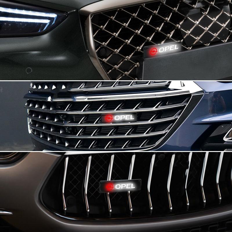 Auto Licht LED Front Haubengrill Emblem Abzeichen Dekorativ Für Opel Adam Ampera Corsa Insignia Karl Rocks-e Astra Mokka Cascada