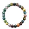 Natural Agate Beaded Bracelet Elastic Band Handmade Round Stone Beads Stretch Wristband Jewelry Accessory for Men Women Unisex