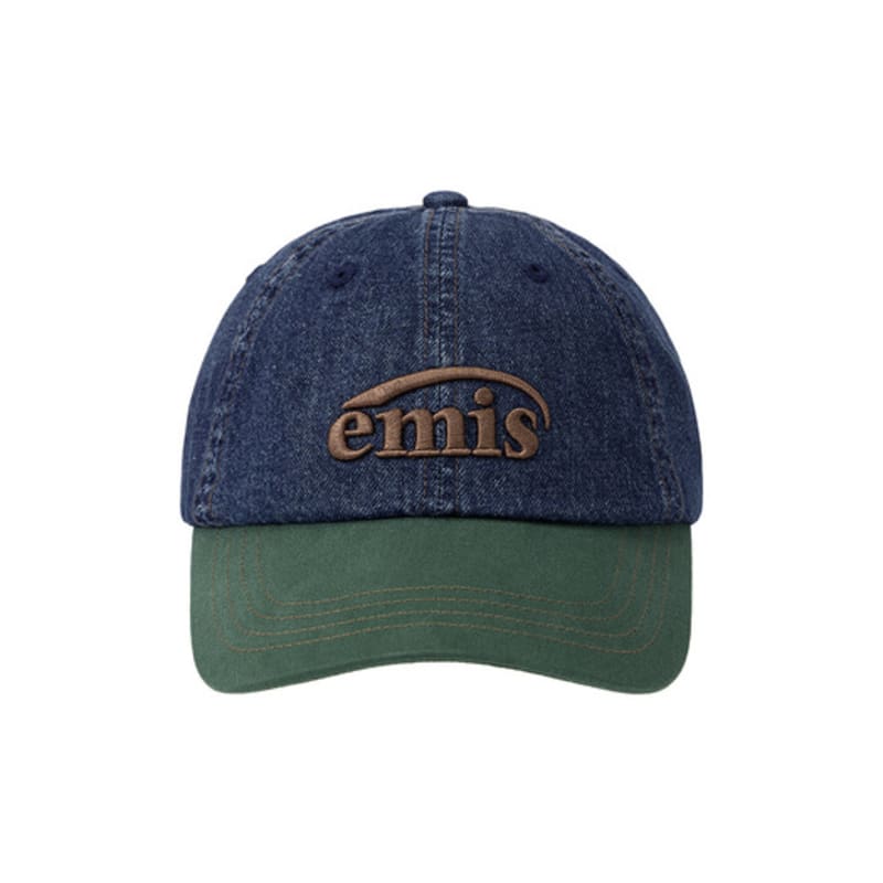

EMIS WASHED DENIM BALL CAP-BLUE/GREEN BLUE_GREEN