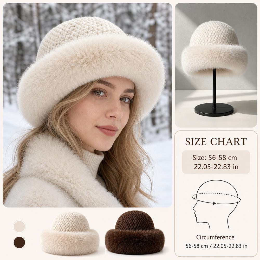 Plush Winter Hat Fluffy Fur Fisherman Hat New Panama Cap for Women Girls