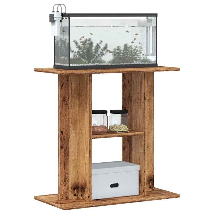 Support d aquarium vieux bois 60x30x60 cm bois d ingénierie