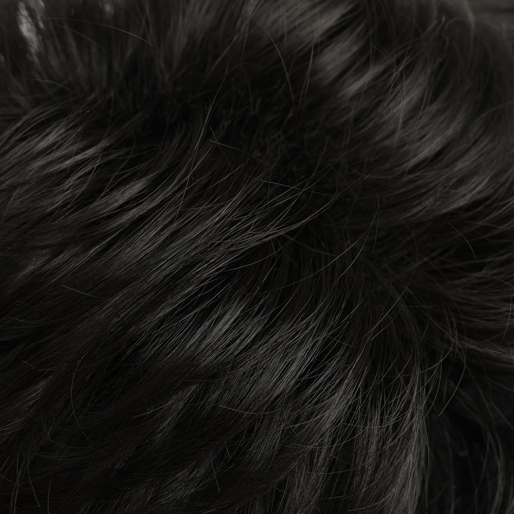 Men Short Wave Synthetic Wigs with Bangs Layered Black Hair Daily Party Cosplay Wig Heat Resistant Fibre