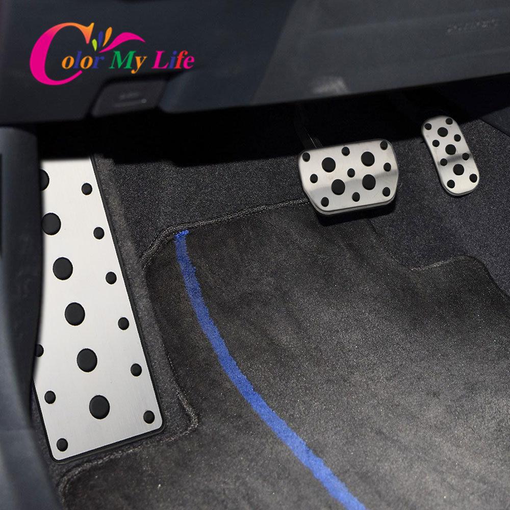 Color My Life Car Pedals for Toyota Fortuner 2015 - 2023 AT Gas Brake Pedal Dead Pedale Pad Protection Cover Stainless