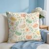Macarons and Floral Cushion Cover Short Plush Soft DoubleSided Printing Pillow Case Cozy Sofa Bedroom Home Decor Gift