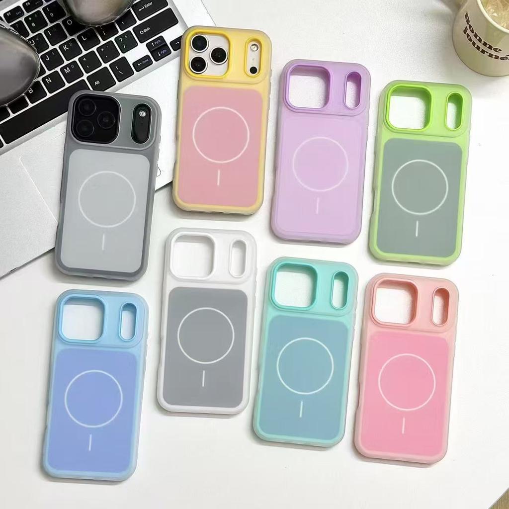 Two-color two-in-one jelly for iPhone17ProMax thin ring magnetic mobile phone case Apple 18 anti-drop sheath