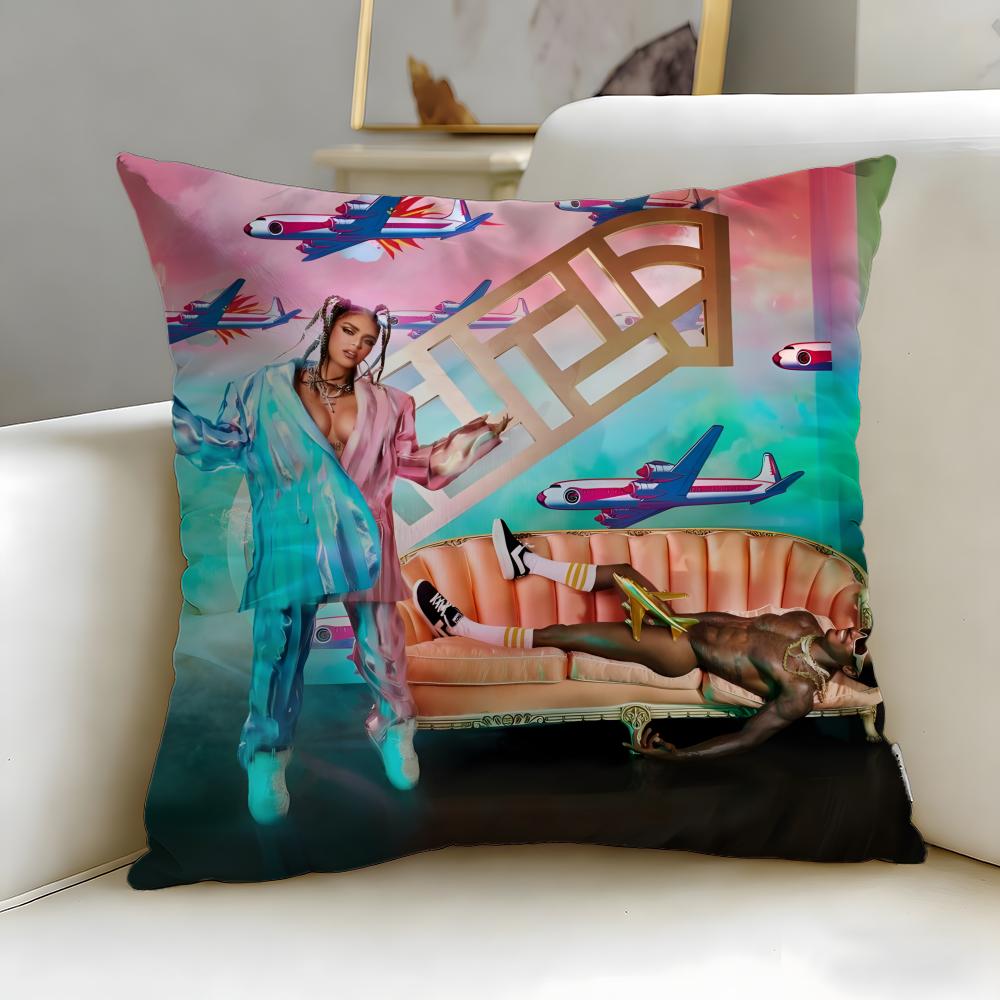 popular singer KAROL G Cushion Cover Soft  EasyWash Pillow Case  Versatile for Couch Bed Travel and Office