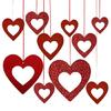 40 Pieces Cutout Heart Hanging Pendant for Indoor Christmas Tree Embellishments Festival Home Decoration Accessories