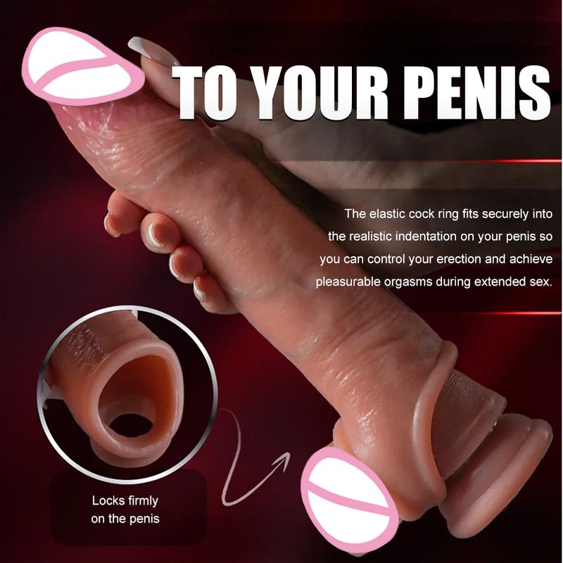 Reusable Enlarger Soft Realistic Penis Sleeve Big Growth Real Silicone Dick Delayed Ejection Extend Cock Condom Sex Toys For Man