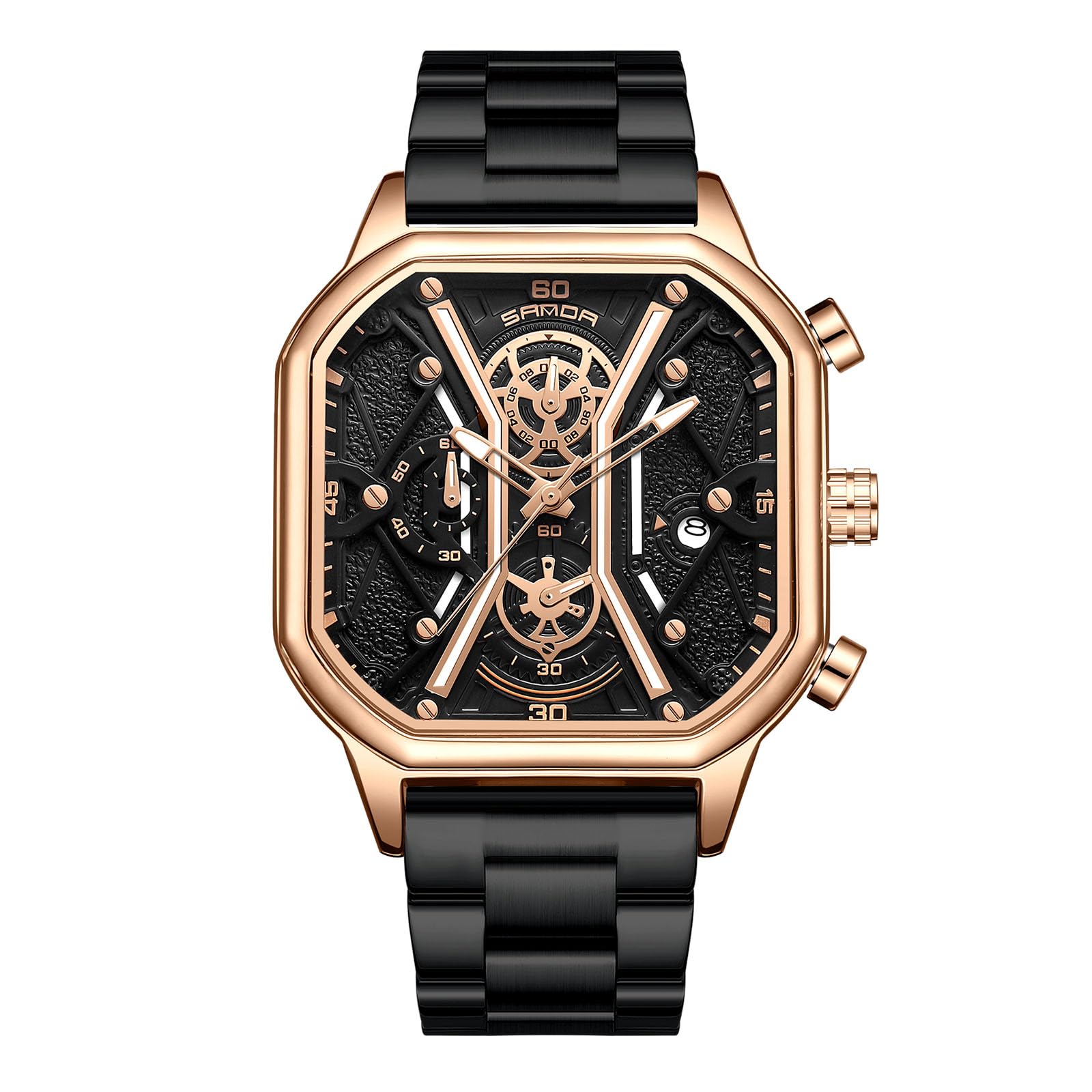RORIOS Men s Quartz Watch with Day Display, Multi-Function, Luminous Display, Lightweight, Waterproof, Stylish, Popular, Simple Design, Unisex,