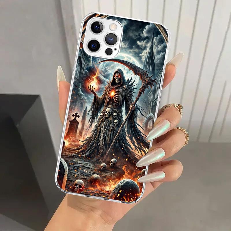 Death Grim Reaper Skull Scythe Phone Case for Iphone 17 Air 16 15 Plus 14 13 Mini 12 11 Pro Max 16E 7 8 SE 2020 Soft Funda Print