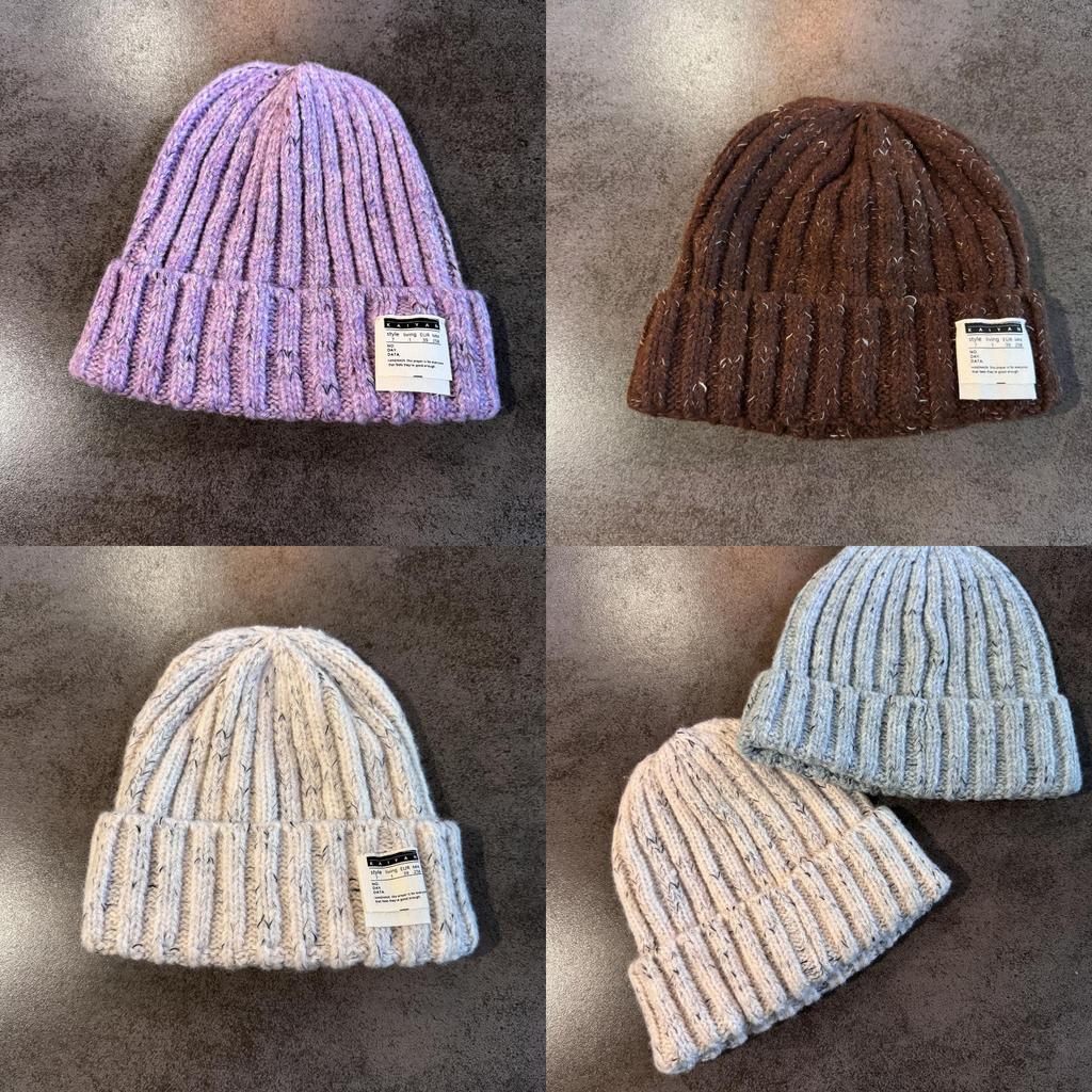 Womens Knitted Cap With English Letter Print For Autumn Winter Warmth Casual Wear