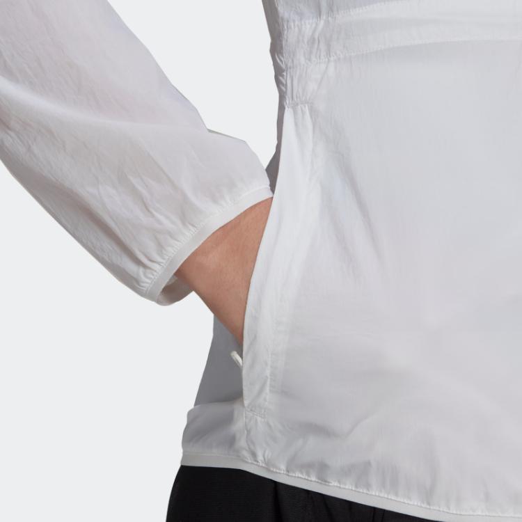 Adidas Woven Windbreaker Casual Sports Hooded Jacket Women Jacket White GQ0628