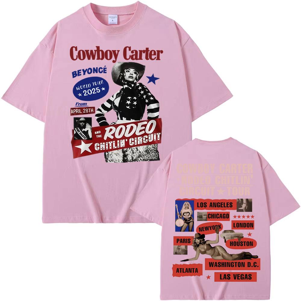 Beyonce Cowboy Carter Tour 2025 T Shirts Men Women Fashion Trending Streetwear Girl T Shirt Summer Pop Tops Short Sleeve T-shirt