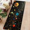 Tapis de couloir sur le thème de l'espace Impression vibrante de système solaire de dessin animé Tapis de sol doux antidérapant Tapis galaxie pour chambre d'enfant salon