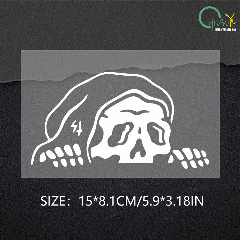 Peep Skeleton Car Sticker Decorated Windshield Windows Halloween  Lurking Reaper Ghost Stickers Die Cutting Vinyl Decals