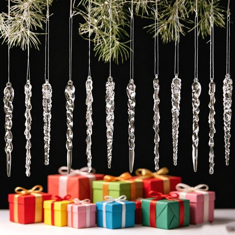Christmas ice strip Christmas tree pendant Transparent icicle scene props Hanging Christmas decorations