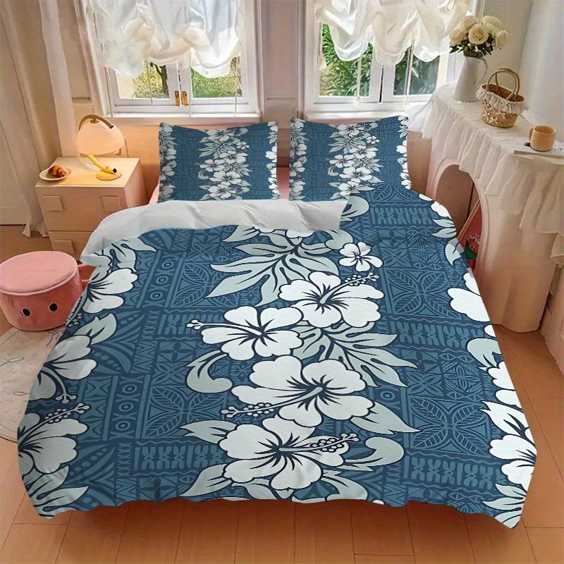 3pcs Hibiscus Pattern, Bedding Set, Ideal for Home Use, Suitable for Bedroom Decor (1*Duvet Cover + 1/2*Pillowcases, No Core) yy250821228