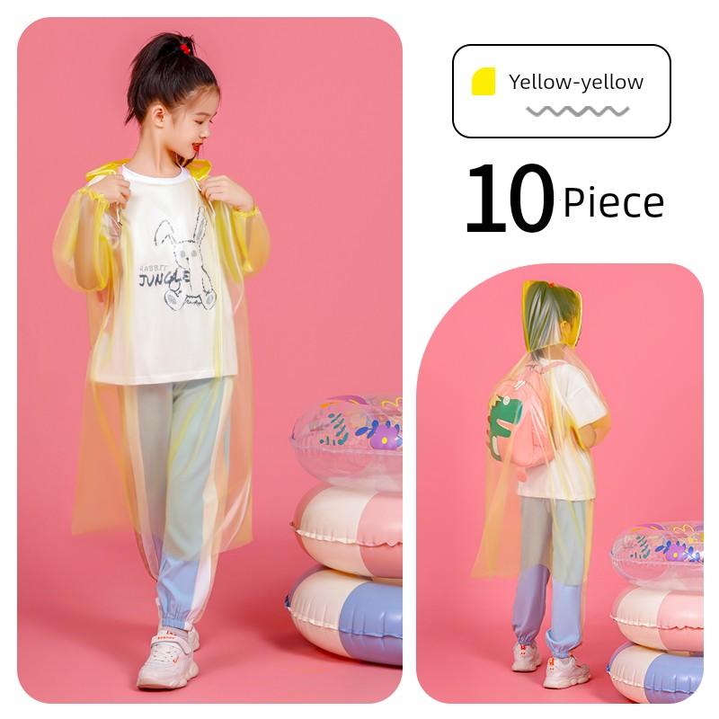 Disposable Raincoat Kids Protective Thickened Long Section Full Body Rainproof Portable Student Girl Boys' Schoolbag Poncho