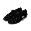 Velvet Stud Mary Jane Flat Bbi534bk