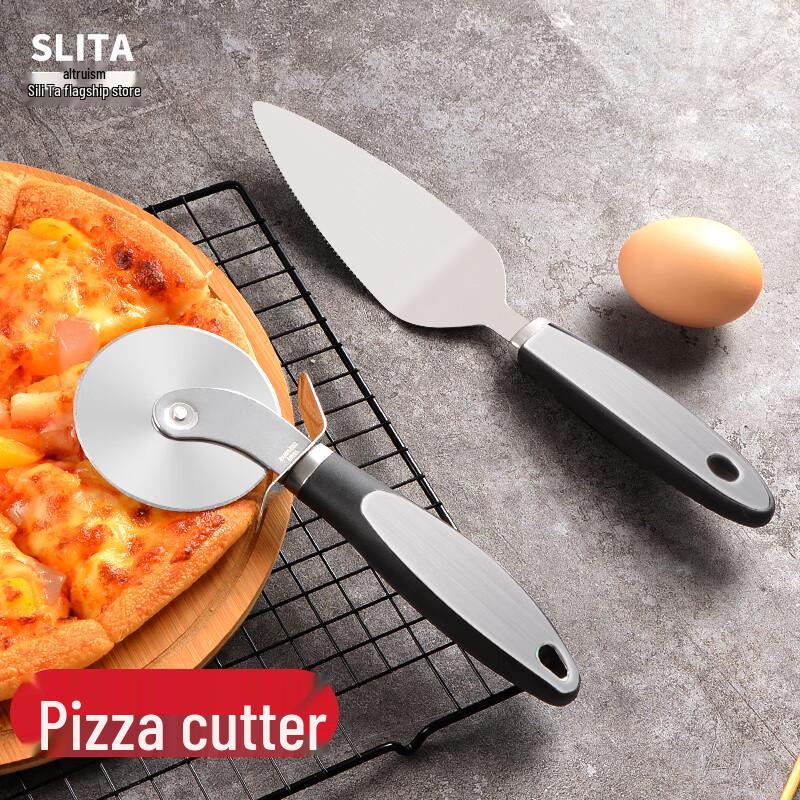 Stainless Steel Pizza Cutter and Server Set