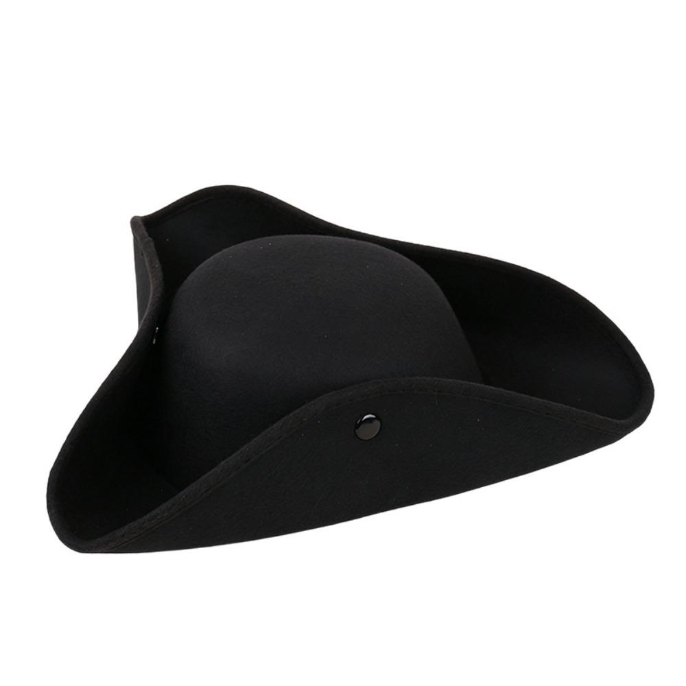 Retro Cosplay Pirate Hat Solid Color Feathers Top Hat Funny Western Cowboy Hat Men Style 3