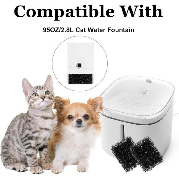 30 PCS Replaced Foam Filters, Pet Fountain Replacement Filters Cat Water Fountain Filters Foam Filters for Eversweet 3 Pro/Solo 2/Solo SE Compatible