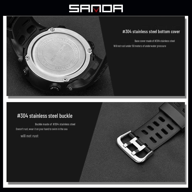 Sanda Luminous Men's Multifunctional Waterproof Tactical Sports Watch