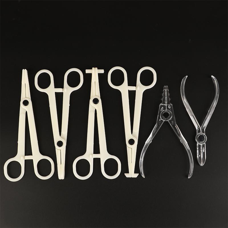 1Pc Disposable Sterile Slotted Round Navel Forceps Clamp Triangle Open Plier Ear Nose Piercing Tools Tattoo Piercing Supply