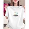Women's Popular Short-Sleeve Fashion Print T-Shirt, Summer Round Neck Casual, Plus Size, Slimming Mother's Top