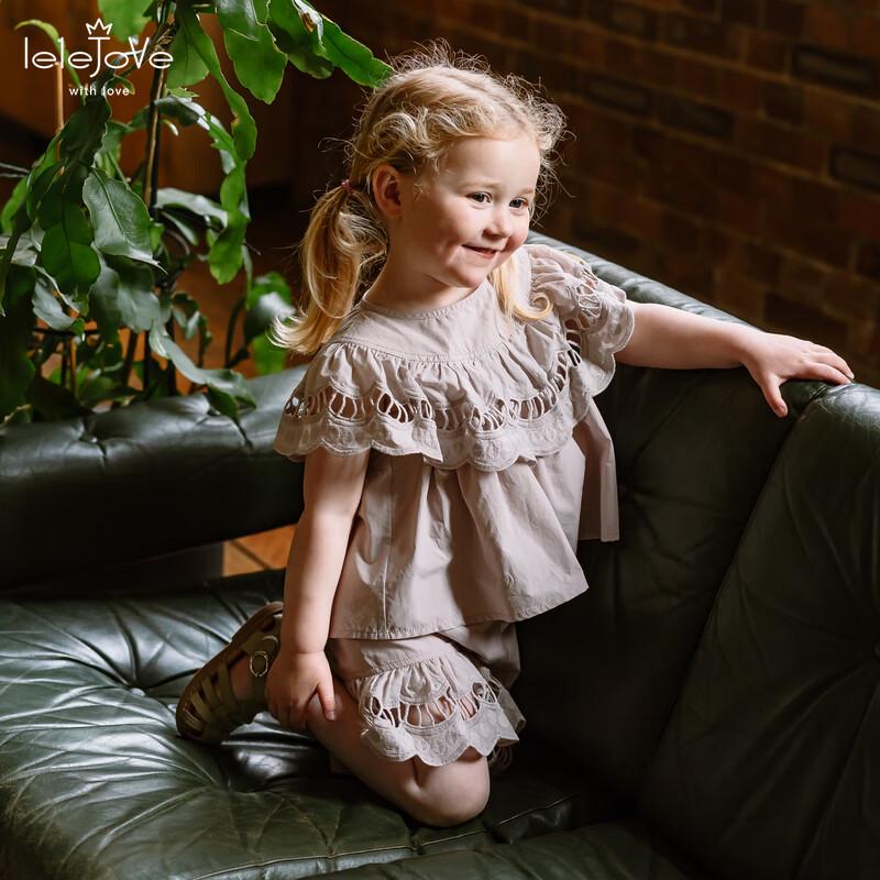 

LELE JOVE Детская блузка с оборками и вышивкой, короткий рукав 110