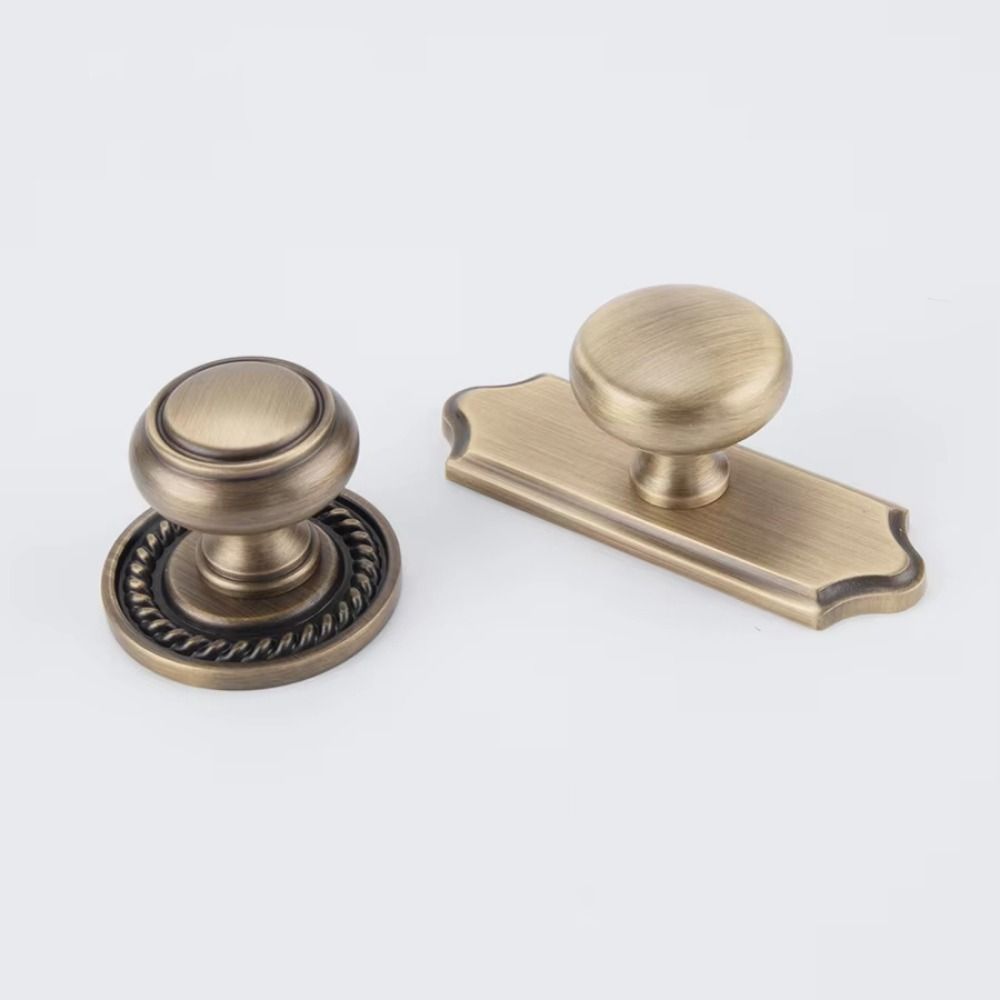 Nordic Brass Cabinet Pull Gold Round Cabinet Door Handle Retro Wardrobe Pulls  Kitchen Cupboard