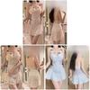 Lace Sleepwear Set For Women With Chest Padding And Vneck For Home And Lounge Use