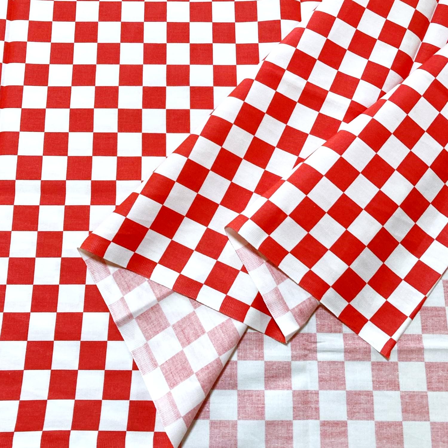 

Клетчатый хлопок 160 см Японский крафт Клетчатый узор x [moonfarm] Ткань, Широкая, 100% хлопок, Узор, Красочная, Ткань, (Красно-белый, 2 м)