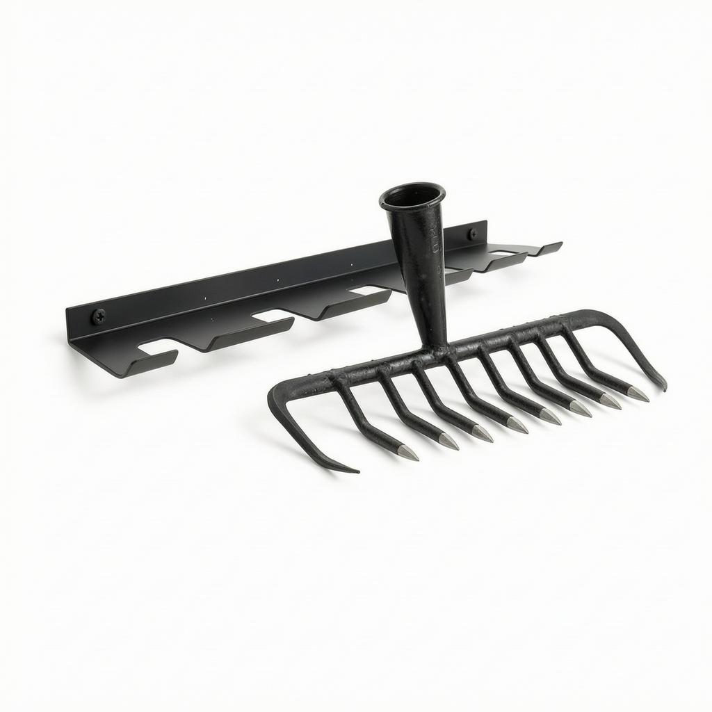 Heavy Duty Soil Rake Versatile Garden Cultivator Steel Tine Orchard Farming Landscaping Garage Tool