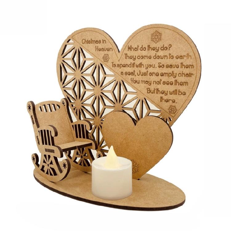 Christmas Remembrance LED Candle Wooden Ornament Tealight Candlestick Holders 1