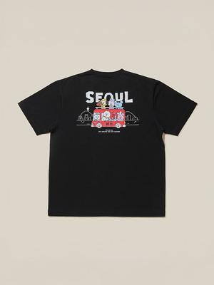 BT21 Seoul Edition Kurzarm-T-Shirt – Schwarz
