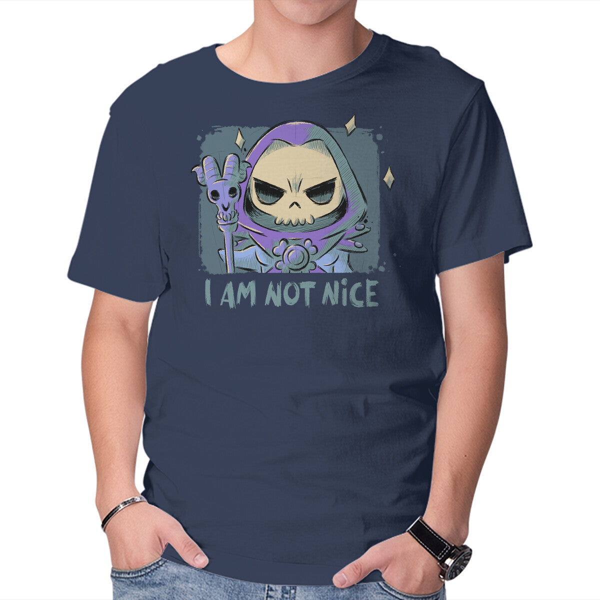 Unisex Crew Neck T-Shirt I Am Not Nice Graphic Short Sleeve Casual Tee M