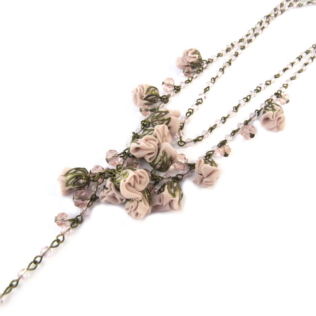 Les Trésors De Lily [P0788] - Artisanal Necklace 'Les Antoinettes' Old Pink (handmade)