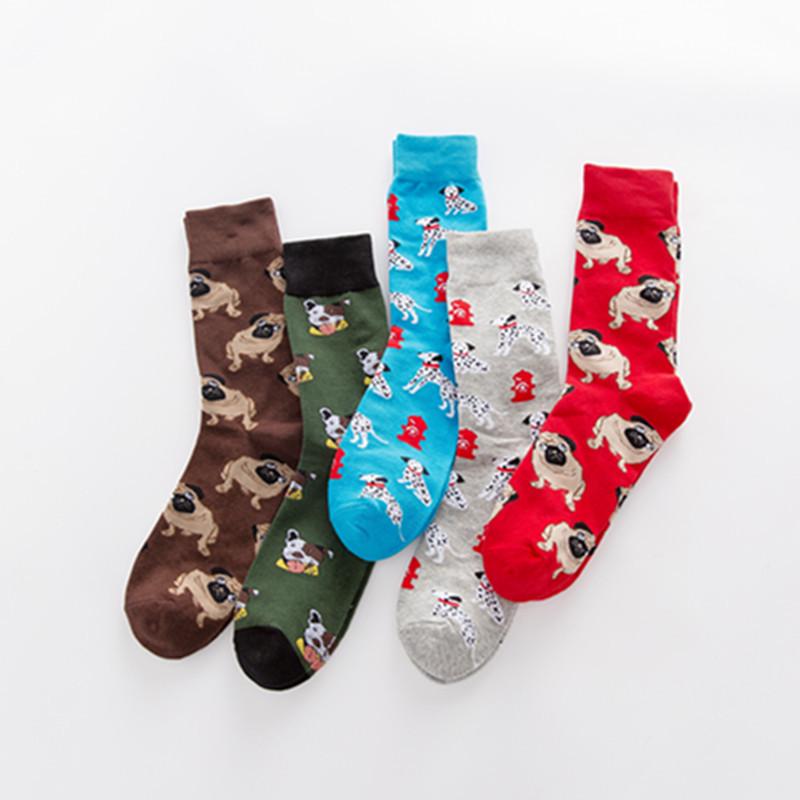 Heiße Verkäufe Frauen Socken Unisex Kleid Baumwolle Welpe lustige Cartoon Socken lässig Baumwolle Mops weibliche bequeme Skateboard Socken Sox