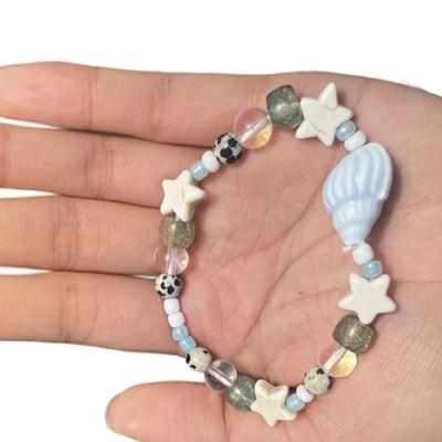 Casual Ceramic Star Seashells Bracelet Elegant Lightweight Wrist Accessories Beach Vacation Jewelry Accessory