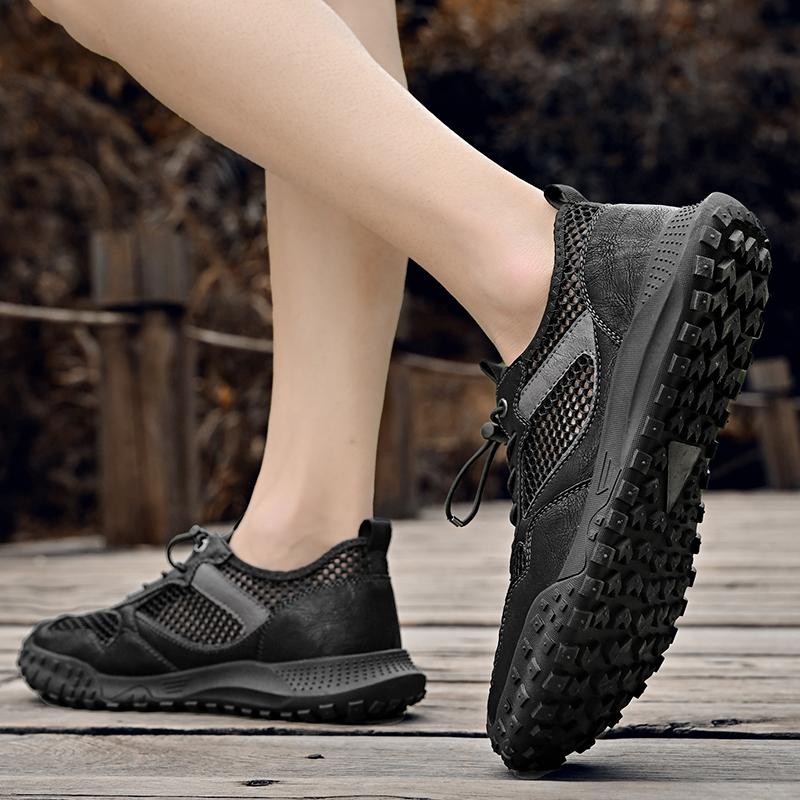 Summer Men's Oversized Breathable Lightweight Mesh Shoes Outdoor Sports and Leisure Shoes Hiking Shoes 38-46
