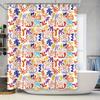 Modern Bathroom Shower Curtain Multicolor Floral Abstract Design Polyester Fabric Easy Installation Perfect For Home Decor