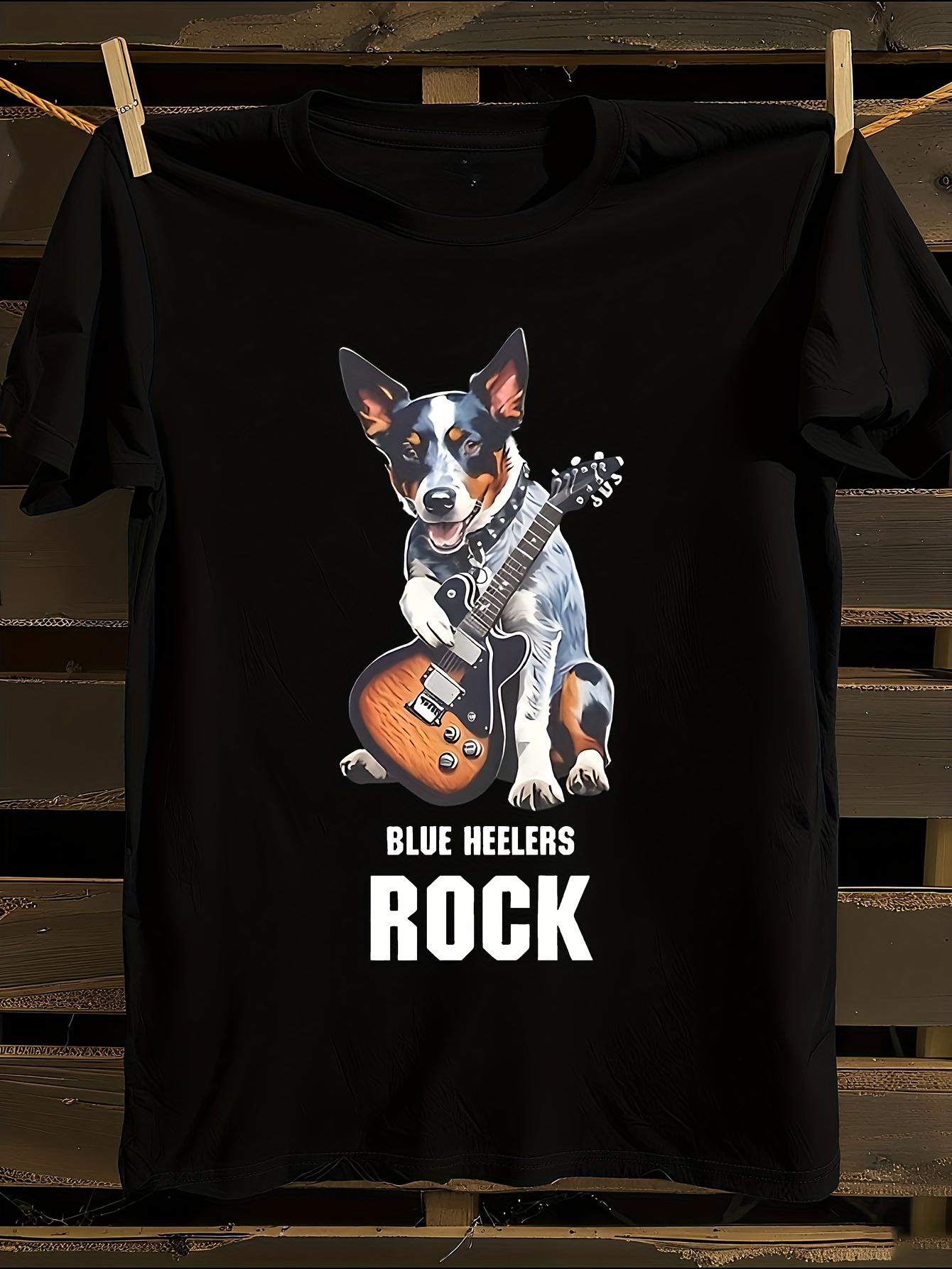 Blue Heeler Rock Dog Lover T-shirt XL