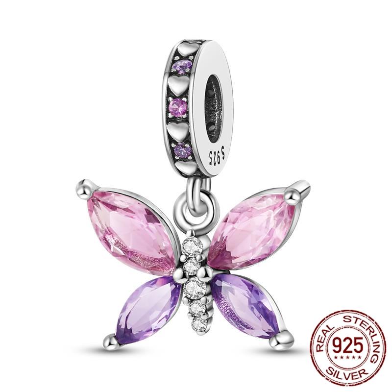 Copper Dragon Firefly Butterfly Puppy Heart Plane Travel Charms Fit Original Bracelet Zircon For Women Gift Gift