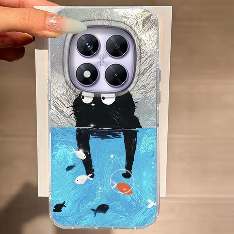Case For For Honor 400 Lite 200 Pro 200Lite X9c X9a X8b X8a 5G Phone Cover Cat Black Cartoon For Honor 200 Protective Back Bags