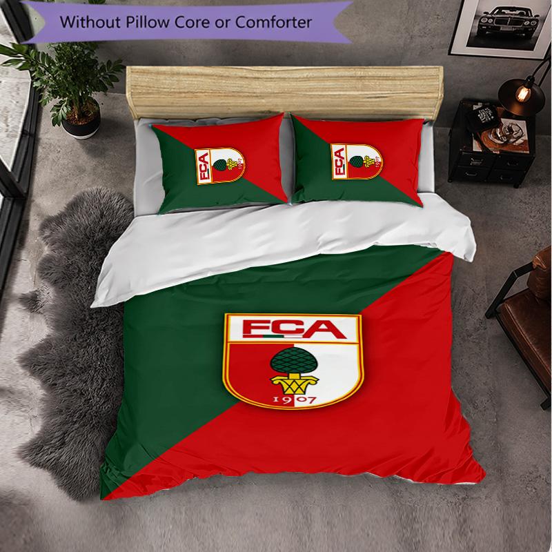 FC Augsburg FC Themed Bedding 3Pcs Duvet Cover Set Decorative Bed Linen For Teen Room Home Decoration