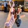 Treble Note Musical Note Keychain Beamed Sixteenth Note PU Leather Keyring Music Pendant  Gift