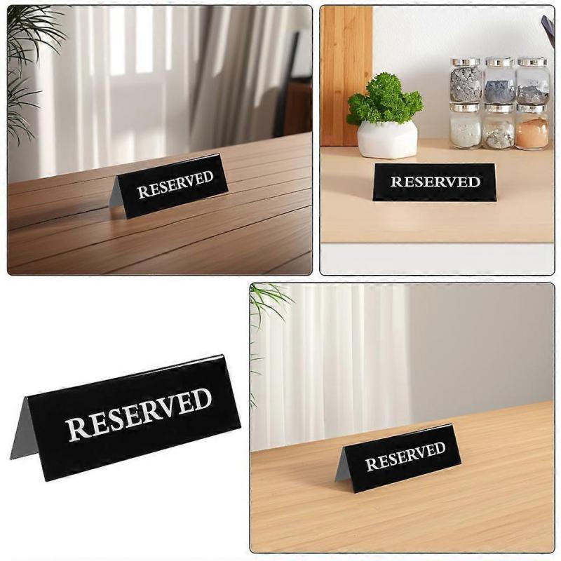 Acrylic Reserved Table Tent Signs for Reservation 4Pcs Black for Events