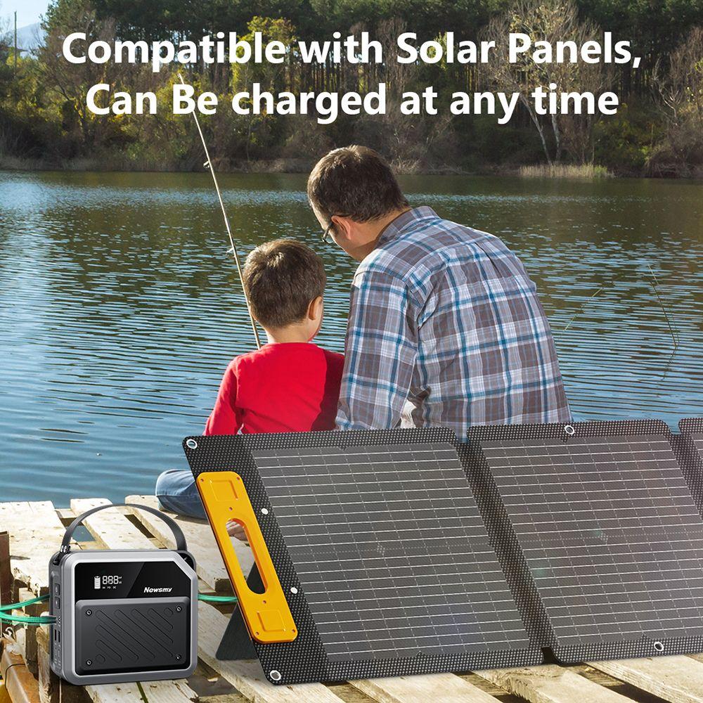 NEWSMY P72 Portable Power Station, 268W 270Wh/72000mAh LiMnFePO4 Battery with Spotlight, 2×100W USB-C PD, 5 Output