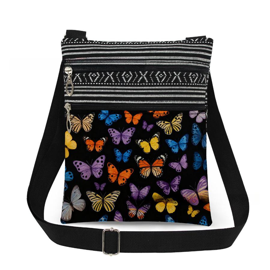 1PC Butterfly Print Tote Bags Women Shoulder Handbags Postman Package 6957 CLE